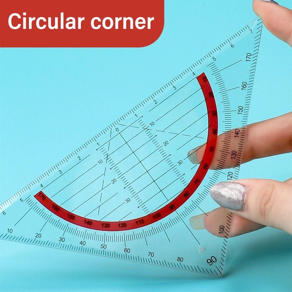 Пластиковый транспортир 180/360 градусов Прозрачная линейка для чертежей Угловая линейка Геометрический чертеж Дизайн