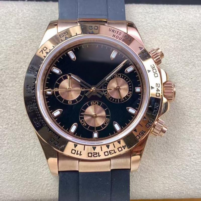 Мужские автоматические механические часы Rolex Daytona 40 мм, многофункциональные, с инкрустацией бриллиантами.