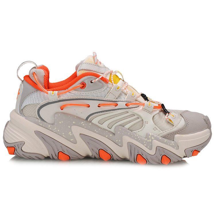 Li Ning X Claw Кошачья лапа Амортизация Нескользящие Низкие Спортивные Повседневные Кроссовки Женские Серый Оранжевый AGLQ014-3