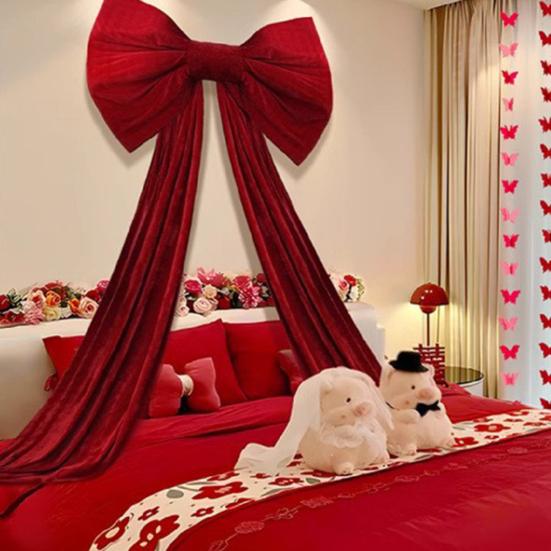 Большой бархатный бант-бабочка, подвеска, верхушка для елки, венок, рождественские банты, украшение для лестничных перил, колонны крыльца, свадебный праздничный декор