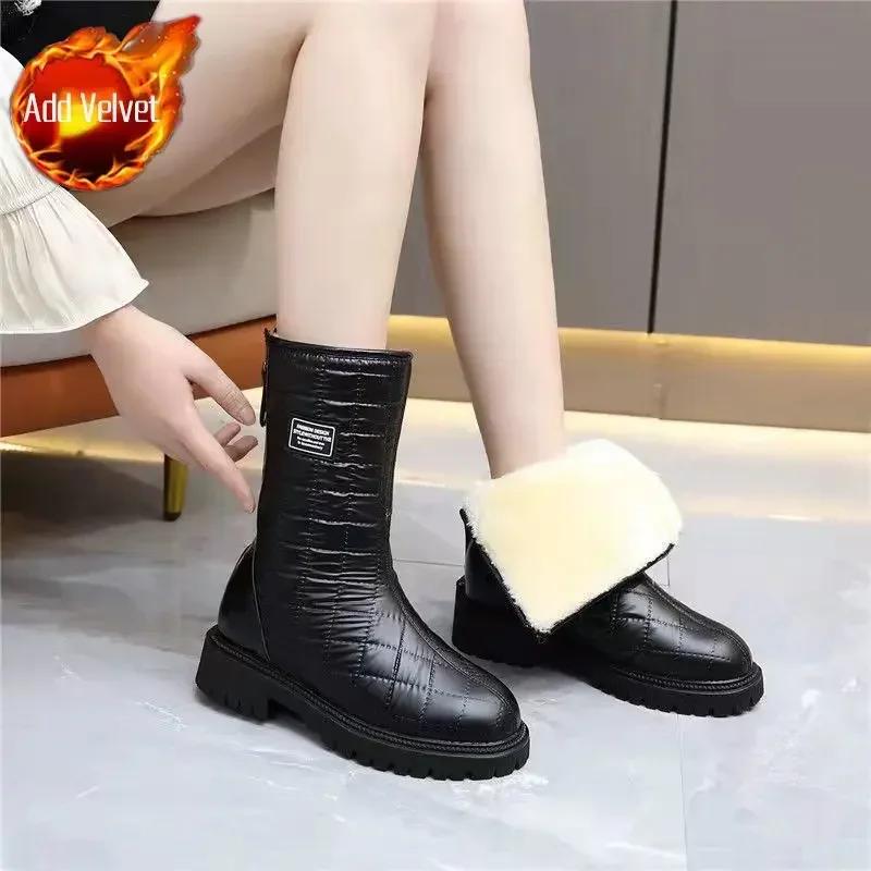 Женские зимние ботинки Tabi Plus Warm Flat Женская обувь Новинка в моде 2024 года Защитные ботинки Gyaru Lamb Rock Распродажа по акции Высокое качество 39