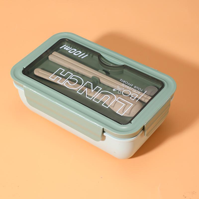 Многофункциональный ланч-бокс большой вместимости с портативными столовыми приборами и герметичными отделениями