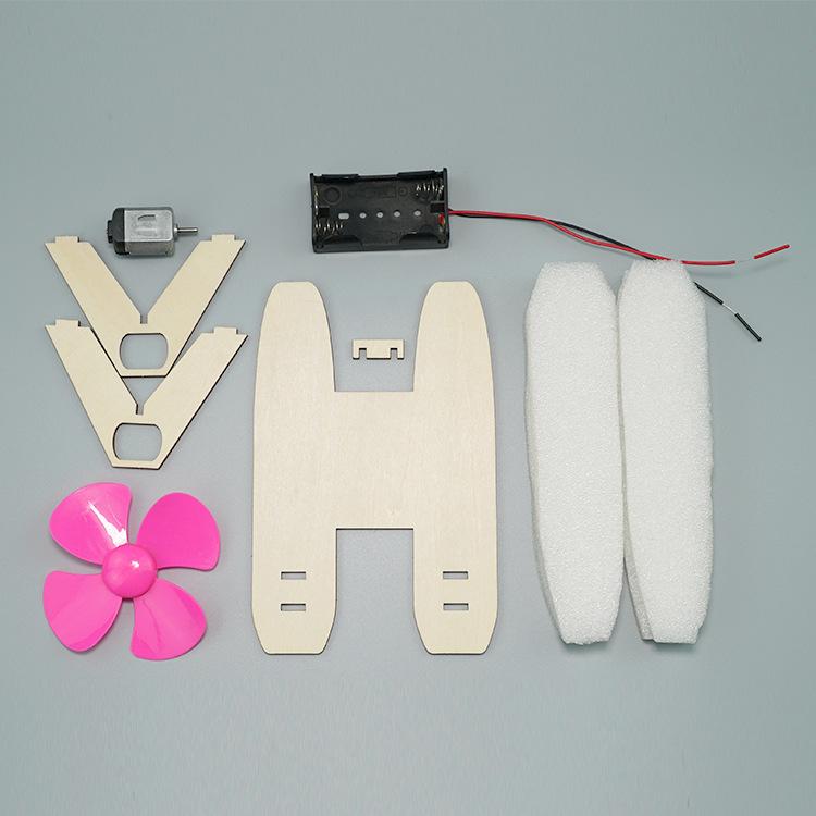 DIY Homemade Hovercraft Speedboat Wind Powered Boat Model Baby Science And Technology Small Production Science Experiment Teaching Toy