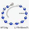 2026 New Arrivals Stainless Steel Chain Bracelet 6mm Devil's Eye Bracelets for Women Drip Oil Eye Charm Jewelry Wholesale