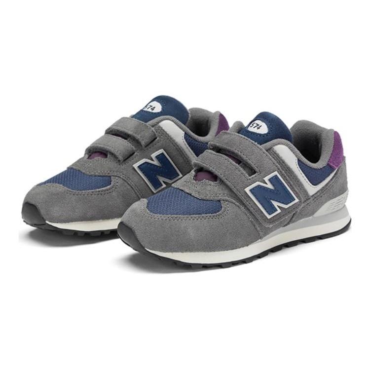 (PS) New Balance 574 Hook & Loop 'Castle Grey Navy Blue' Kids' PV574KGN