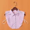 Linbaiway  Women Shirt Fake Collar Detachable Collars for Mens Striped Lapel Necklace False Collar Lapel Top Decorative