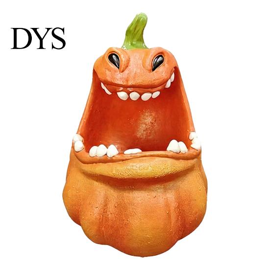 Resin Pumpkin Storage Bowl Big Mouth Box, Halloween Figurine Jewelry Tray, MouthPumpkin Statue Trinket Keys Candy Holder for Home Office Desk