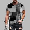 New Summer Men's Fashion T-shirt Personality Geometric Figure Printed Men's T-shirt Top