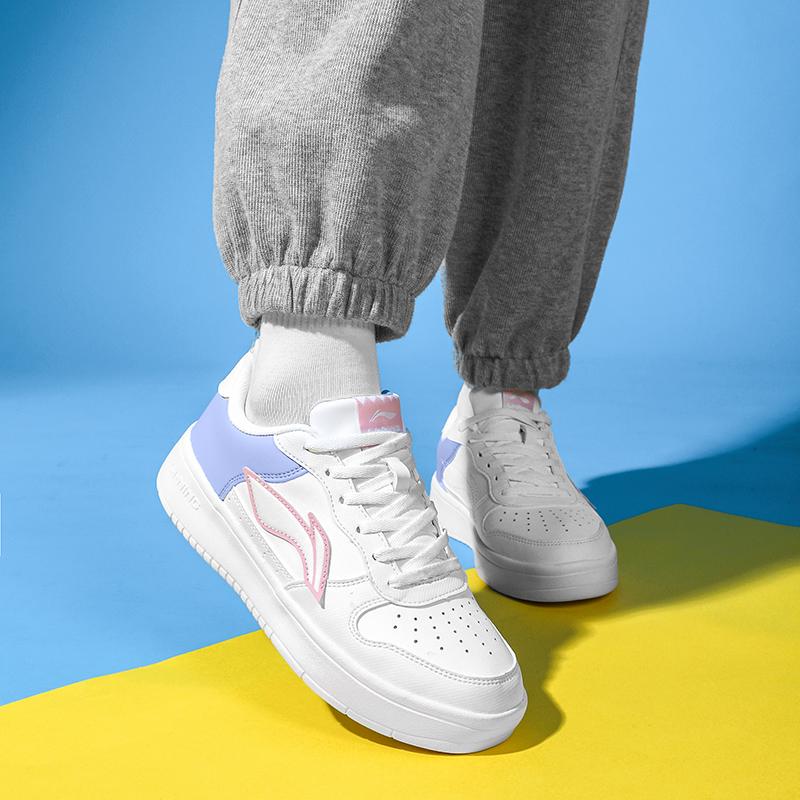 Li Ning Sports Lifestyle Series синтетическая кожа повседневные нескользящие износостойкие легкие дышащие низкие кроссовки для скейтбординга AGCQ578-5