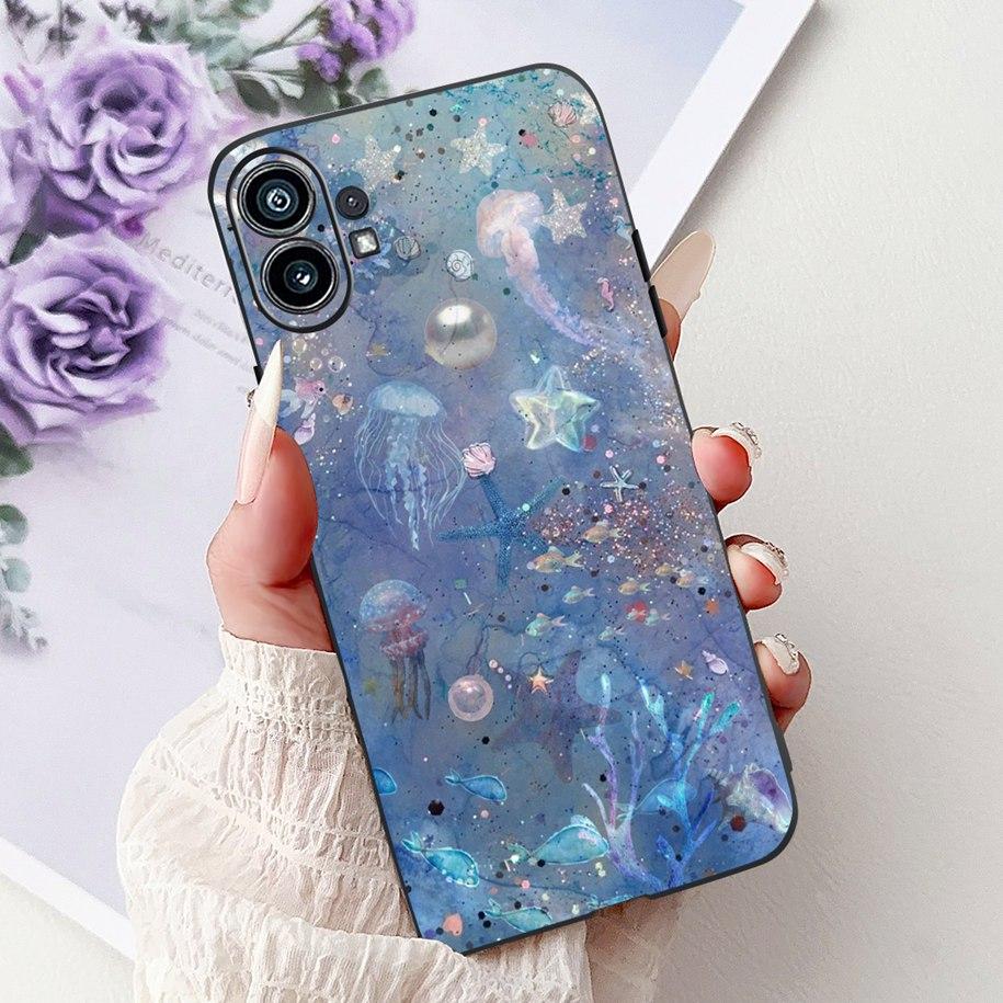 Чехол для телефона 6.55" для Nothing Phone (1) Одна 1 A063 Мягкая черная силиконовая противоударная задняя крышка для Nothing Phone1 Мультяшная Funda Новая