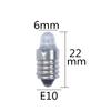 2Pcs E10 Led Flashlight Bulb Dc 3V 6V Instrument Bulb Indicator Lamp Replacement Torch Bulb Bike Lamp Warm White White
