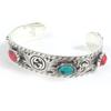 Great Bangle Cat Head Double G Le Marche Des Merveilles Silver Turquoise Red Used