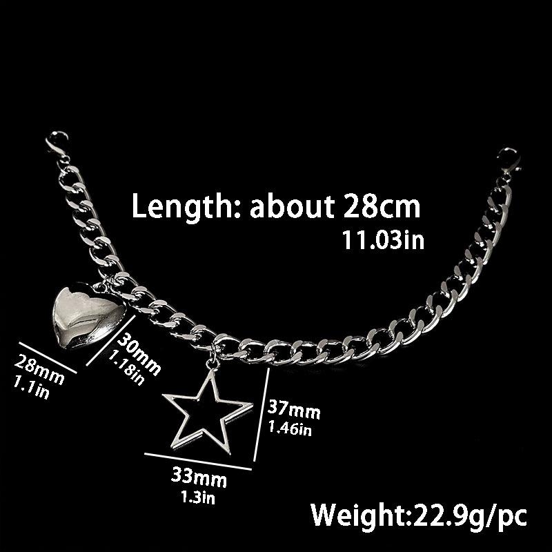 3D Подвеска в виде сердца и звезды - Универсальная алюминиевая обувная цепочка