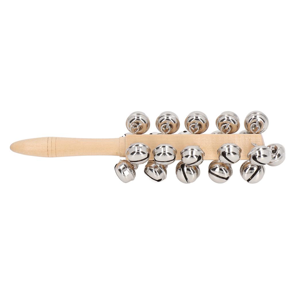 Wooden Rattles Sleigh Bell Stick Cognitive Training Clear Sound Birch Handle Bell Stick