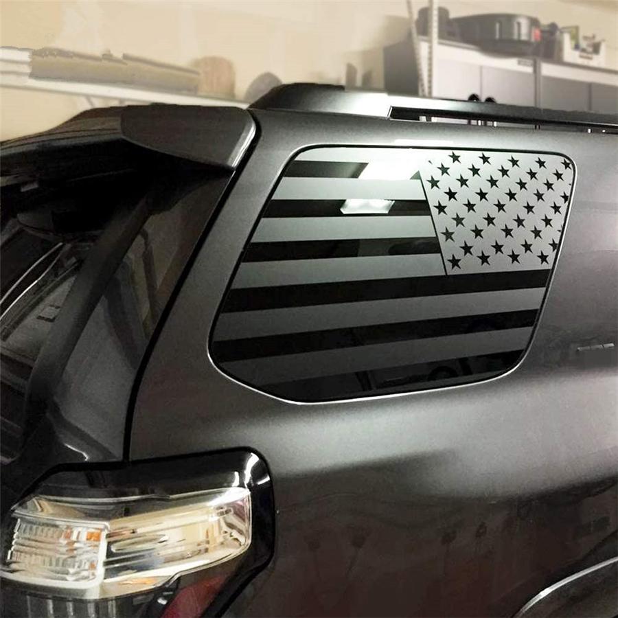 2x Window Decal Stickers American Flag Style Black For 2010-2022 Toyota 4 Runner