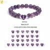 26 Letter A-Z Initial Heart Shape Crystal Bracelets Real Natural Stone Beads Amethysts Obsidian Sodalite Bracelet for Lover H283