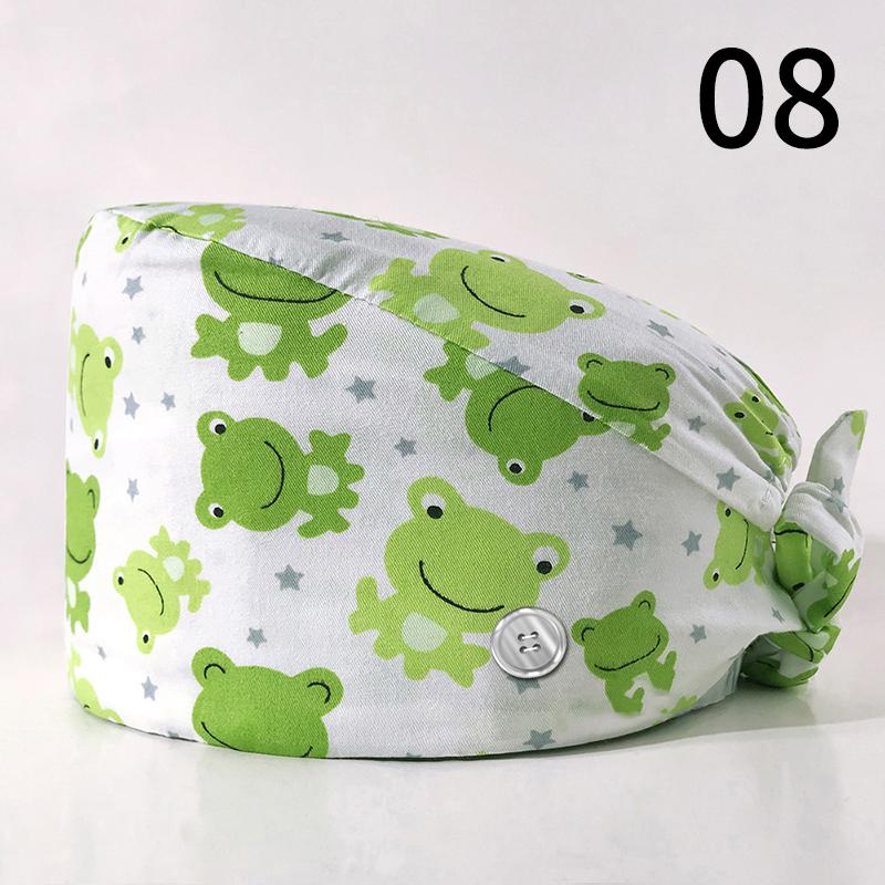 99 стилей эластичная шапка медсестры хирургическая шапка хлопковая маслостойкая пылезащитная регулируемая начес с принтом