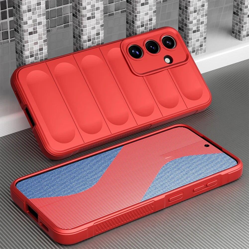 KEYSION Shockproof Case for Samsung S24 Ultra 5G S23 FE S22+ S21 Plus Soft Silicone Phone Back Cover for Galaxy Note 20 Ultra 5G