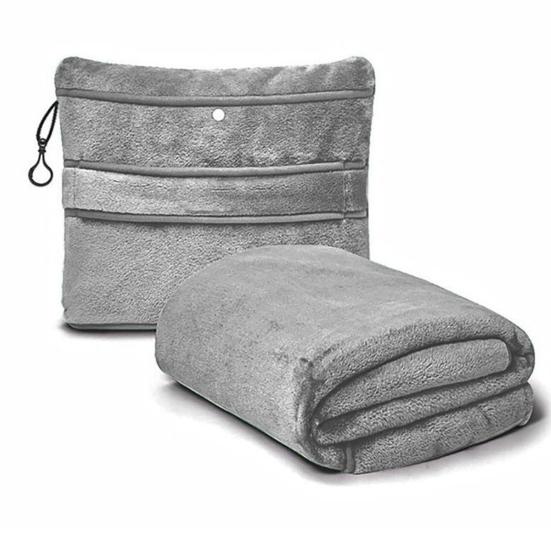 Подушка-опора для шеи Одеяло Мягкий флис 2-в-1 Складная подушка-комбо Перелеты Кемпинг Автопутешествия