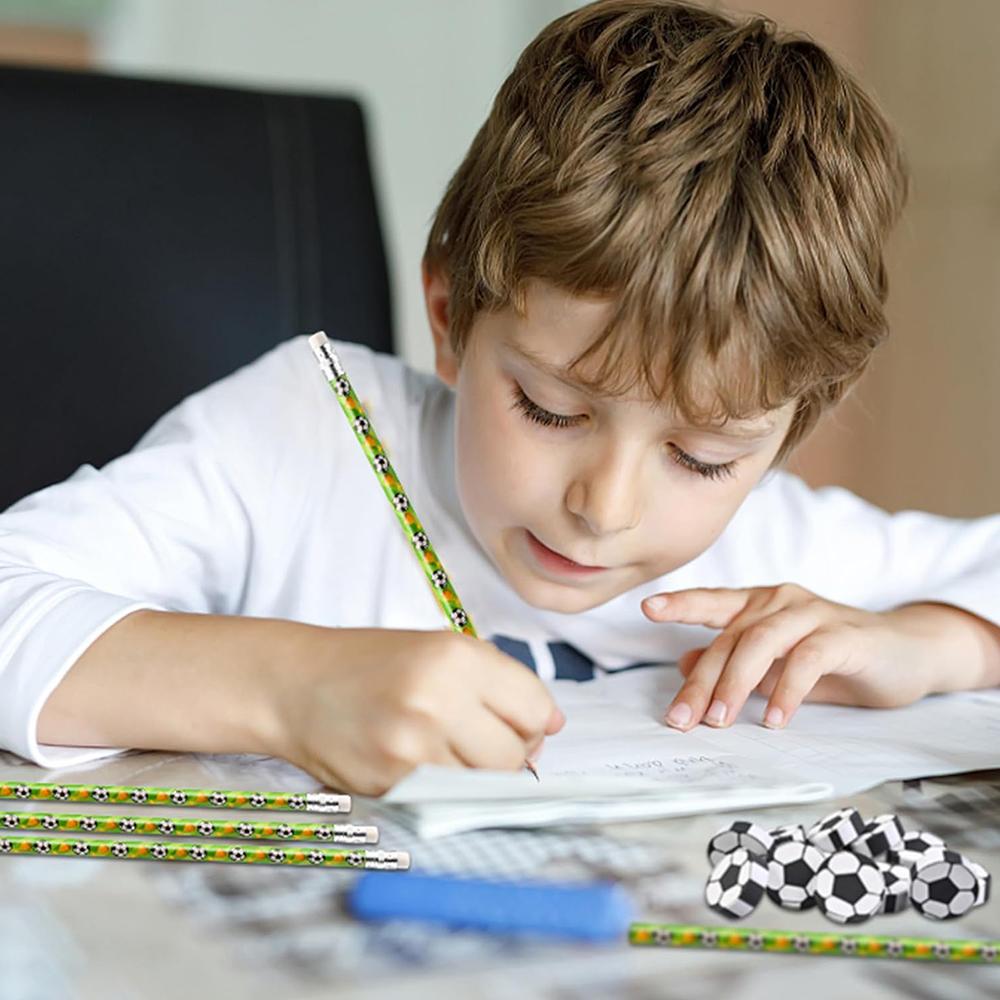 Детские футбольные карандаши с ластиком для дома, школы, офисных принадлежностей