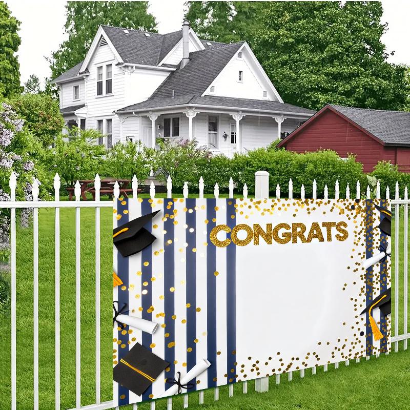 1 background piece, celebrating graduation party background wall decoration with polyester fiber wall covering