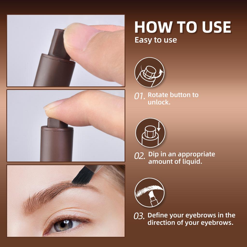 Крем для бровей водостойкий, стойкий, темно-коричневый, натуральный макияж бровей с кисточкой