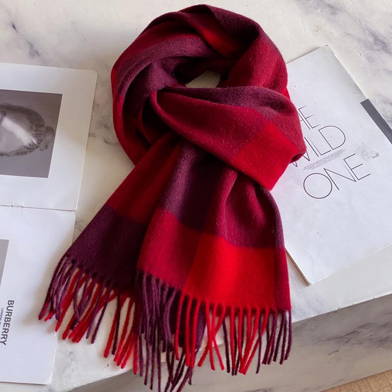 Премиальный темно-синий клетчатый шерстяной шарф для мужчин - роскошный зимний подарок для парня, отца или пожилых людей