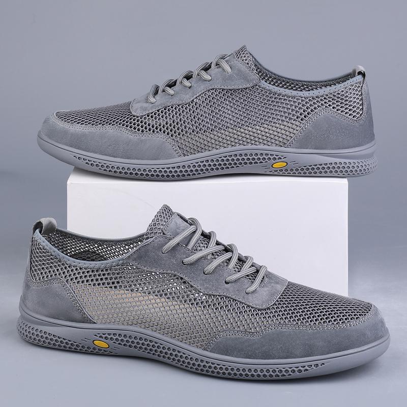 Летняя мужская сетчатая спортивная обувь, модные альпинистские туфли на плоской подошве, дышащие легкие прогулочные туфли, нескользящие повседневные туфли для активного отдыха