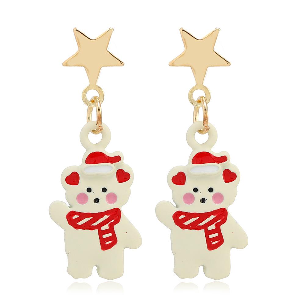 Рождественские украшения, мультяшные рождественские серьги-капельки, серьги.