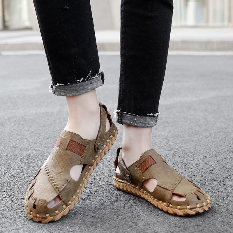 Мужские сандалии, летние уличные пляжные сандалии на плоской подошве, дышащие легкие повседневные мужские туфли, мужские тапочки высокого качества, размер 38–45