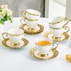 250ml Ceramic Coffee Cup Saucer Gold Border Mug European Afternoon Tea Latte Art Coffee Cup Exquisite Breakfast Milk Mug Gifts