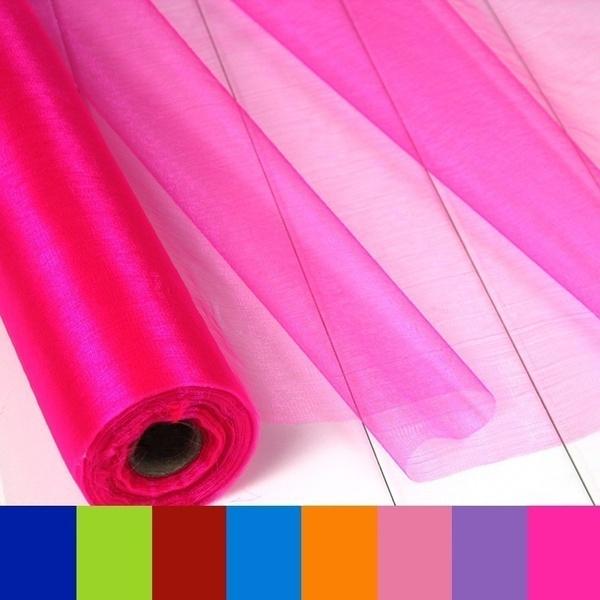 50cmx100m Roll Tulle Sheer Crystal Organza Roll Fabric White for Party Wedding Decoration Events Photocall Backdrop Props Stage Decor