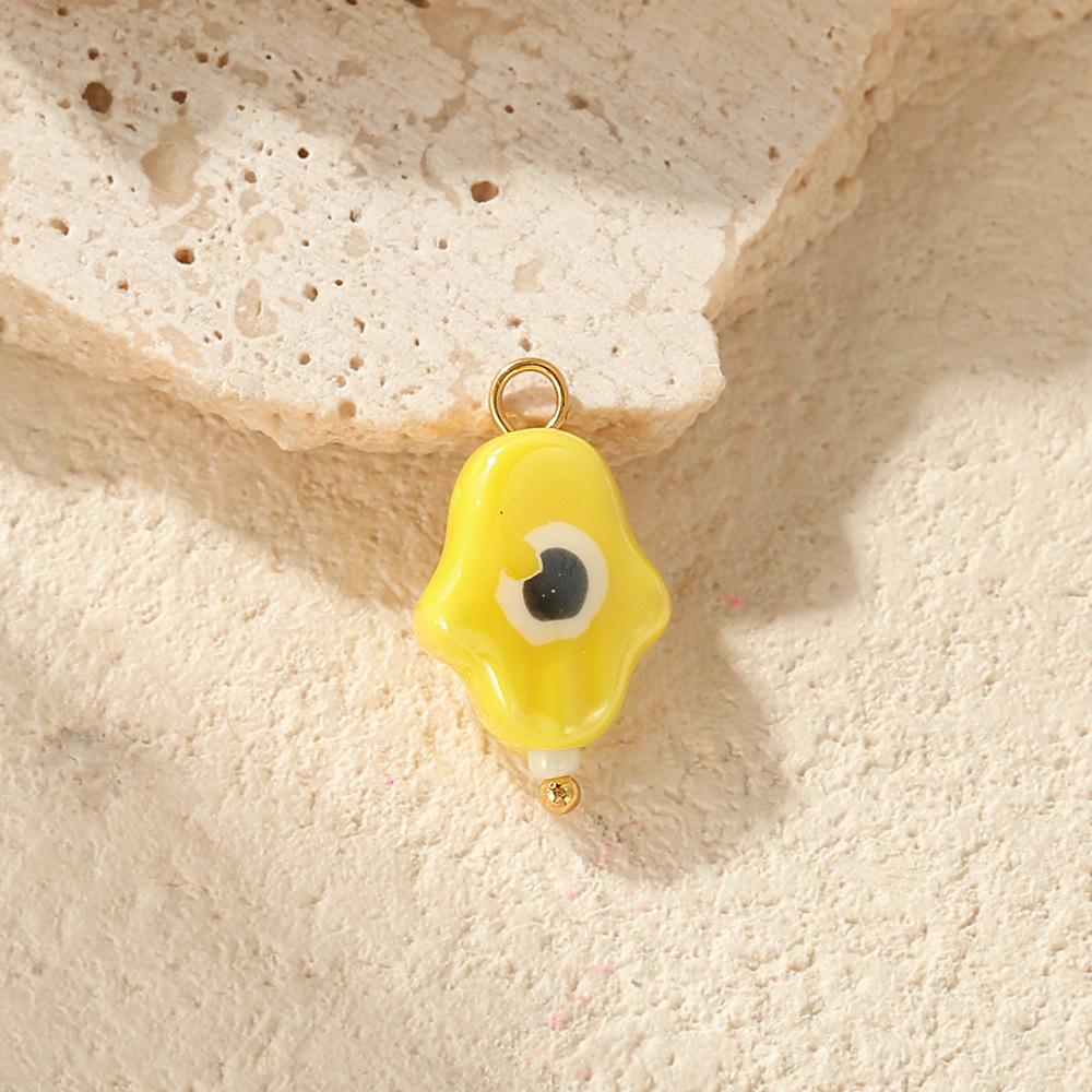 Colorful Ceramic Palm Eye Heart Snowman DIY Jewelry Accessories