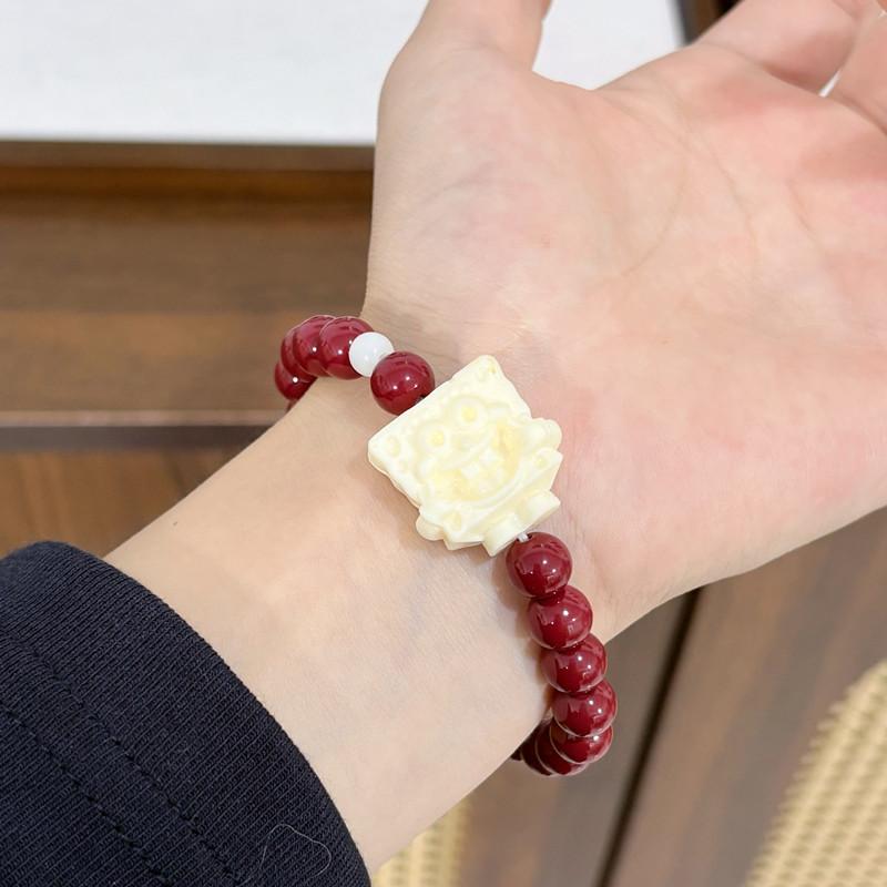Wooden Beaded Lotus Bracelet Girl's New Chinese Style Bracelet Zen Niche Vintage Bracelet Girlfriend
