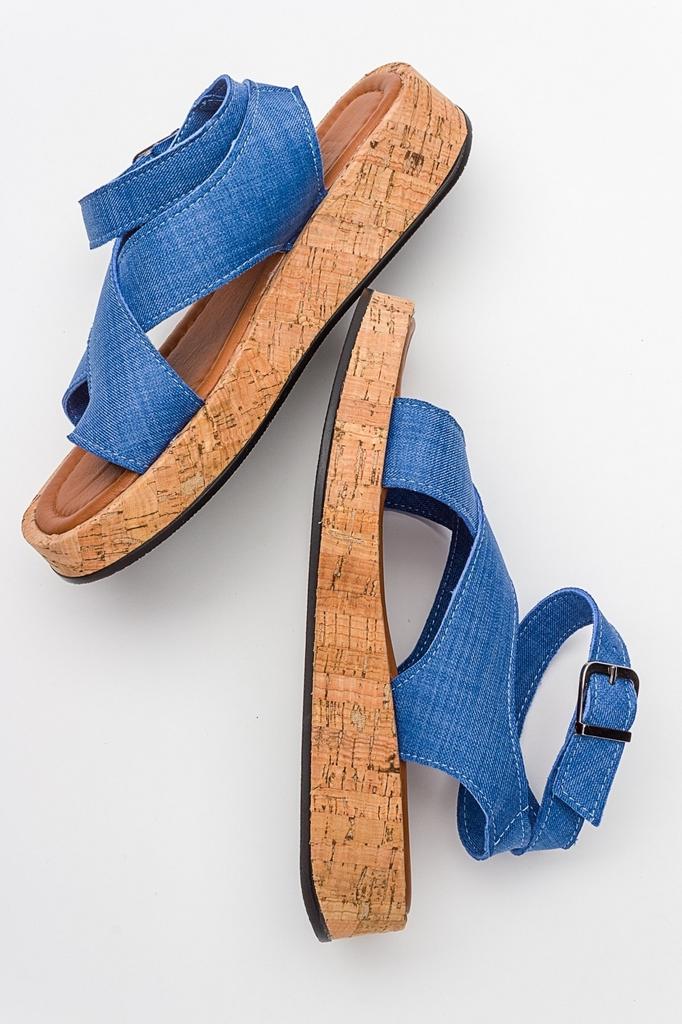 Женские повседневные сандалии Сары Джинсовые синие летние туфли 