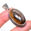 Тигровый обсидиан Глаз Ручная работа Ювелирная подвеска из стерлингового серебра 925 пробы 3,78" H3k99