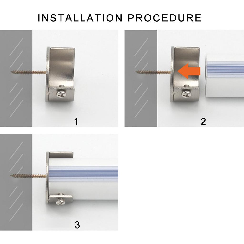 Curtain Pole Bracket Set Wall Mount Curtain Holder Brackets for 28mm Rods Modern Designing Easy Installation