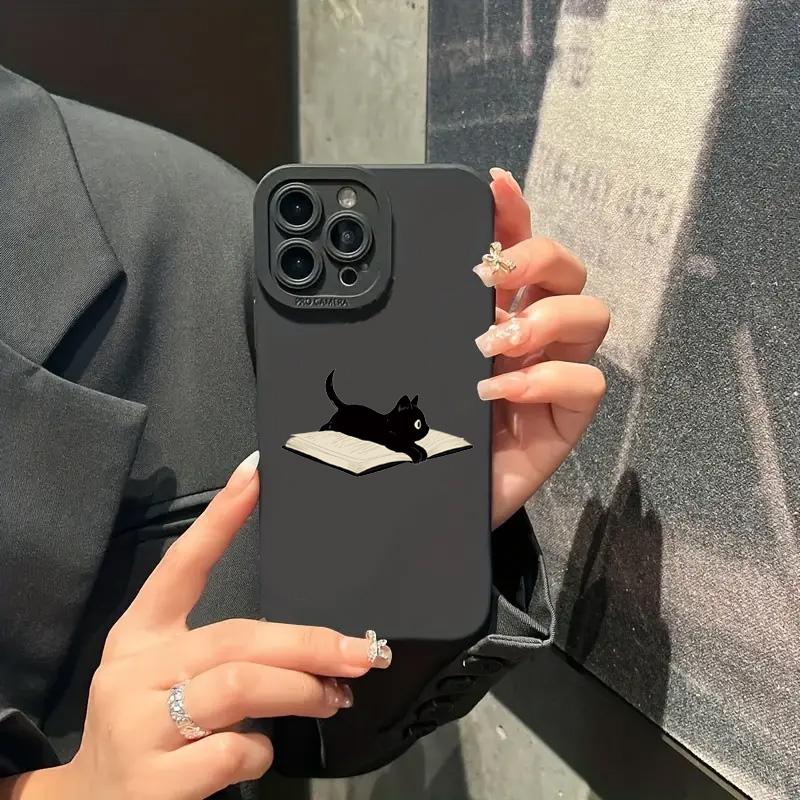 Мультяшный чехол для телефона из силикона с озорным котом для iPhone 16 15 14 13 12 11 Pro Max X XR XS 7 8 Plus SE 2020, ударопрочная задняя крышка