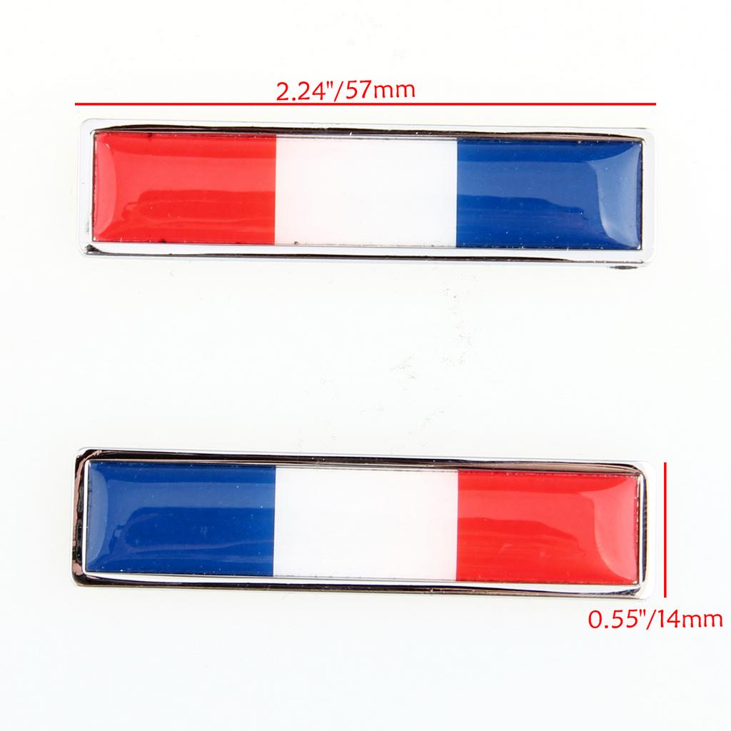 1 пара французских флагов, логотипов, эмблем, нержавеющая сталь, автомобильные 3D наклейки на двери, окна, красные, белые, синие цветные полоски, украшения