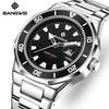 X BANGWEI Классические мужские деловые часы 30 м Водонепроницаемые Люминесцентные Кварцевые Наручные часы Роскошные из Нержавеющей Стали Календарь Мужские часы