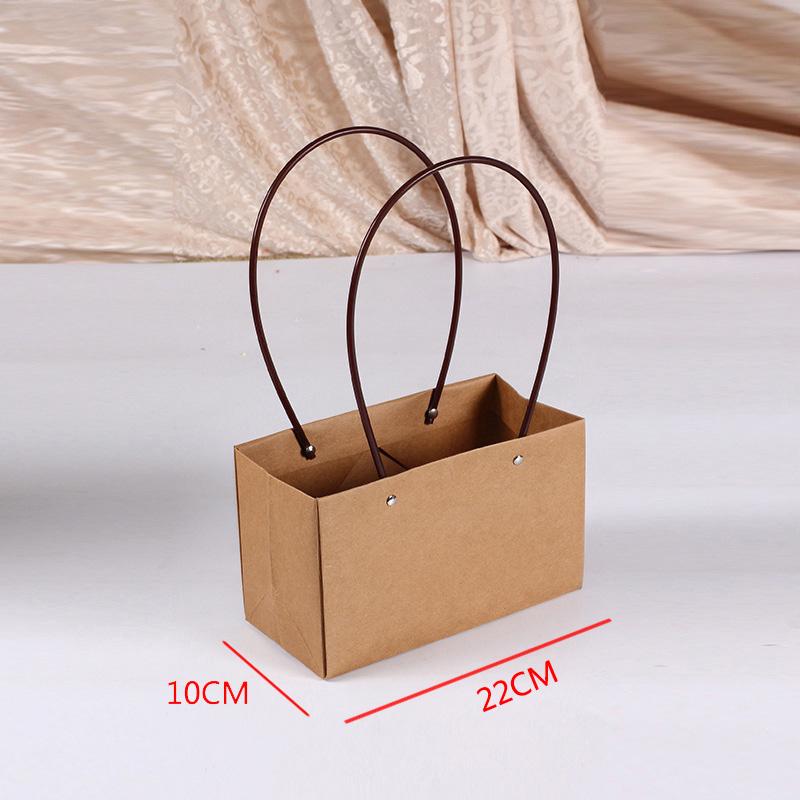 Главная Цветочная крафт-бумага для упаковки цветов Водонепроницаемая подарочная трапециевидная сумка