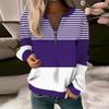 Women Casual Long Sleeve Basic Quarter Zipper  Print Flowers Pullover Sweatshirts Casual Top Fall Clothes