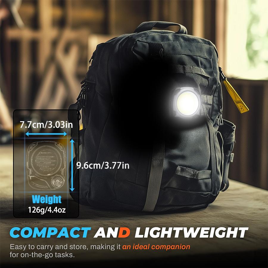 2000 MAh LED  Mini Work Light with Magnetic Portable Rechargeable Keychain Lamp 4 Light Color for Auto Repair Camping Torch Hook