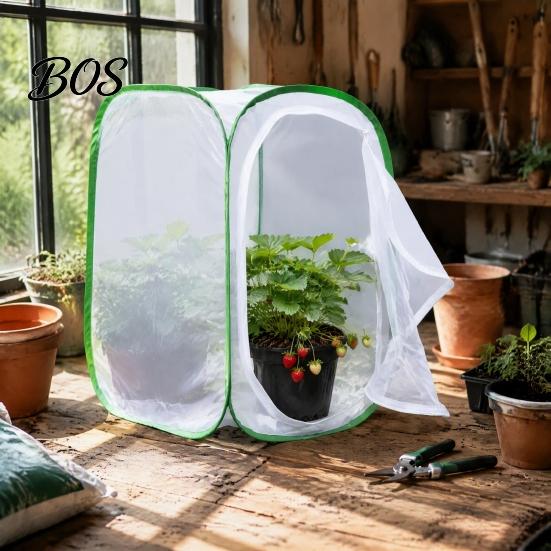 Greenhouse Mesh Tent Plant Protection Enclosure, Collapsible Pop-up Garden Grow Cage, Bird & Insect Barrier Shelter for Vegetables, Fruits,