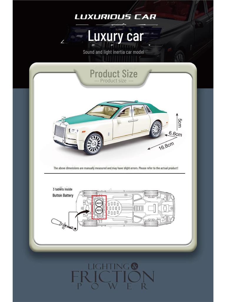 Игрушечная машинка Rolls-Royce Infirmed для детей со звуком, светом и открывающимися дверями