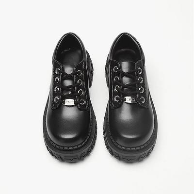 Туфли Delias Platform Small Leather Shoes Summer Black Japanese Mary Jean Shoes Women Shorty Music Babes Muffin Shoes British Style