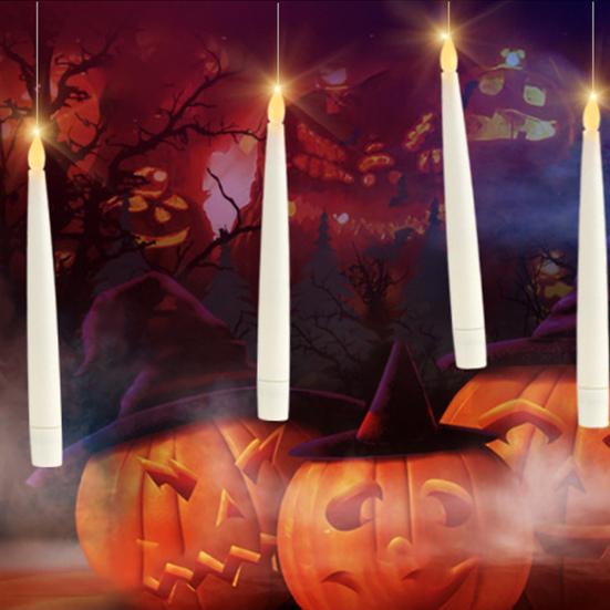 Yousheng 10 шт. плавающие свечи с палочкой дистанционного управления магические подвесные беспламенные свечи светодиодные мерцающие конические свечи для украшения вечеринки на Хэллоуин