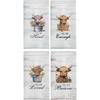 Floral Highland Cow Kitchen Towels, Cow Lovers Gifts for Women Dish Tea Towels for Kitchen Decor, Farmhouse Flower Highland Cattle Decorative Hand