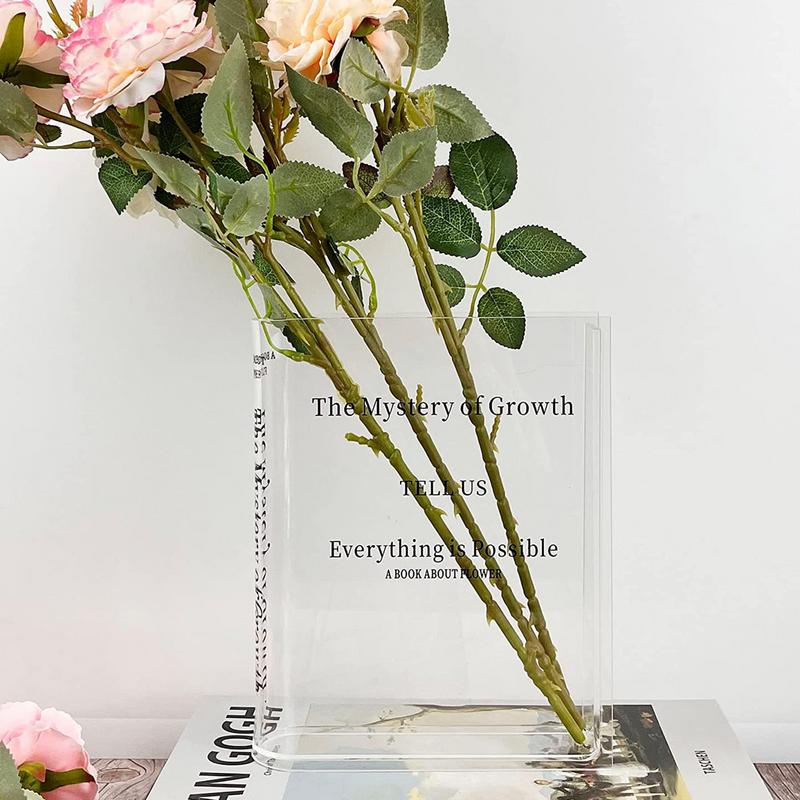 Ваза для книг Акриловая ваза для книг Настольная ваза Украшение книжного шкафа Водная ваза для стола Цветочное украшение для дома Цветочная композиция
