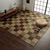 IKEHIKO Igusa Flower Tatami Mat, F Block, Edo-style 2 Tatami Mats, Approx. 174 X 174 Cm, Brown, Made In Japan, Urethane Backing #4117902